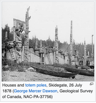 Canoes on the shore of Haida Gwaii.