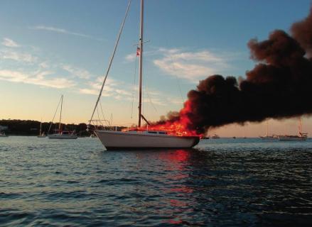 Boat on fire