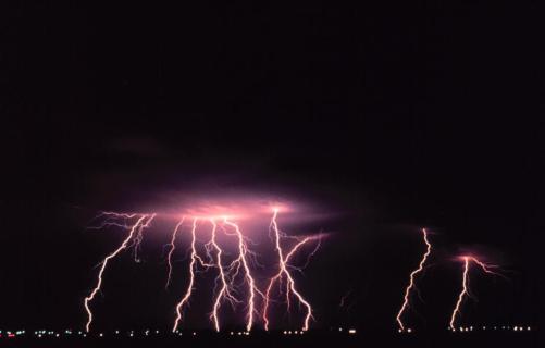 Timelapse shot of lightning