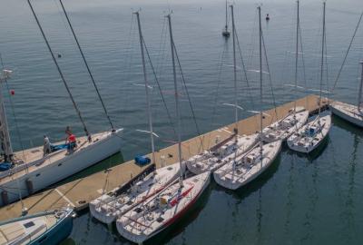 Six boats at Maine Yacht Center