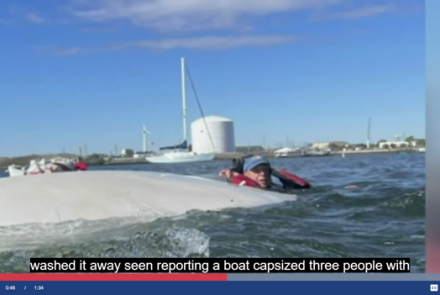 TV coverage of capsized dinghy