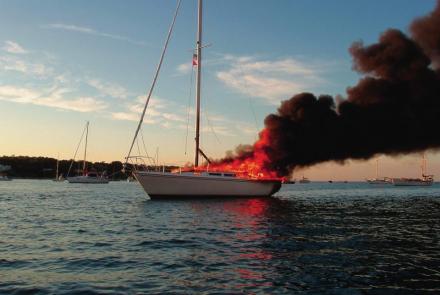 Boat on fire