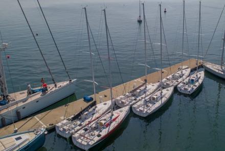 Six boats at Maine Yacht Center